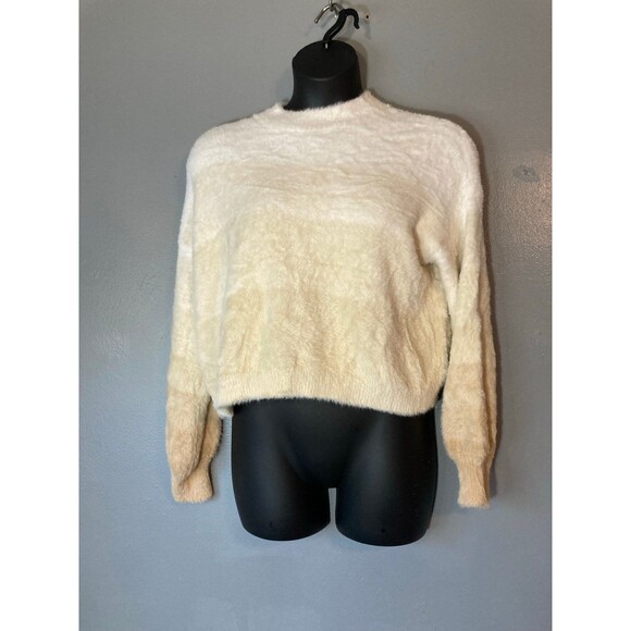Wild fable faux fur cream cropped sweater - Picture 1 of 4